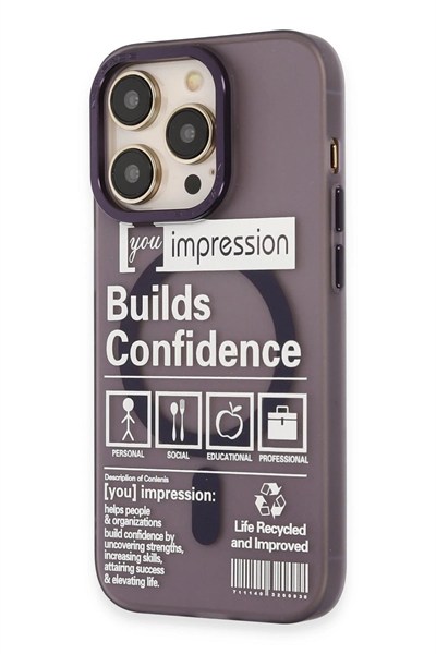 Mey İthalat®  iPhone 14 Pro Kılıf Apollo Magneticsafe Desenli Kapak - Apollo Mor - 6