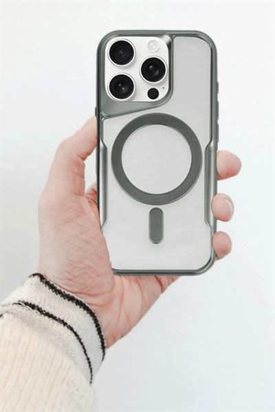 Mey İthalat®  iPhone 14 Pro Kılıf Boyi Magsafe Silikon Kapak - Siyah