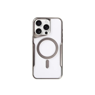Mey İthalat®  iPhone 14 Pro Kılıf Boyi Magsafe Silikon Kapak - Titan Gri