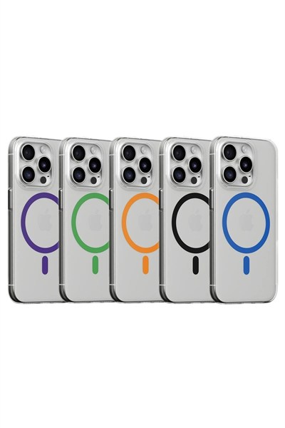 Mey İthalat®  iPhone 14 Pro Kılıf Bubble Magsafe Kapak - Mor