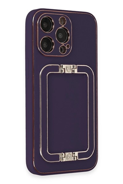 Mey İthalat®  iPhone 14 Pro Kılıf Coco Elit Kapak - Derin Mor