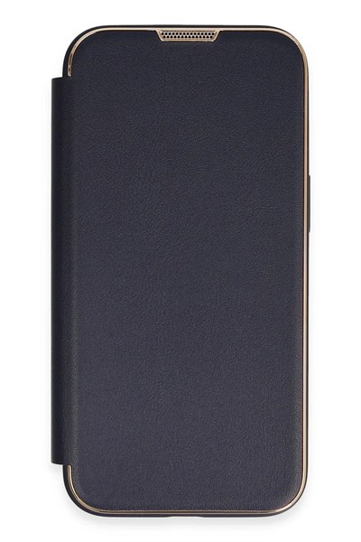 Mey İthalat®  iPhone 14 Pro Kılıf Dolpin Kapaklı - Lacivert