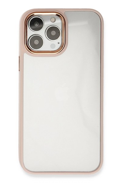 Mey İthalat®  iPhone 14 Pro Kılıf Dora Kapak - Pudra