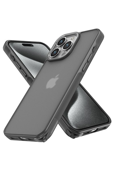 Mey İthalat®  iPhone 14 Pro Kılıf Elegant Kapak - Titan Gri