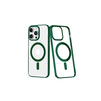 Mey İthalat®  iPhone 14 Pro Kılıf Element Magneticsafe Sert Kapak - Köknar Yeşili