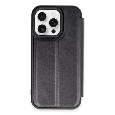 Mey İthalat®  iPhone 14 Pro Kılıf Flip Cover - Siyah