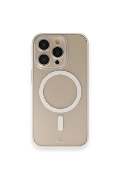 Mey İthalat®  iPhone 14 Pro Kılıf Grand Magneticsafe Kapak - Beyaz