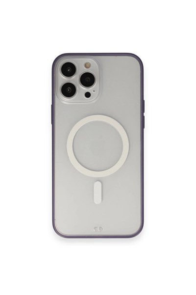 Mey İthalat®  iPhone 14 Pro Kılıf Grand Magneticsafe Kapak - Mor