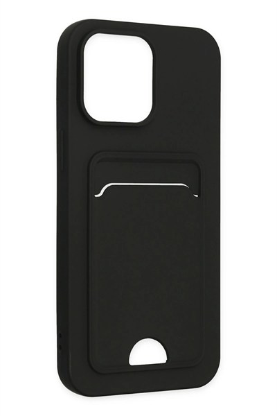 Mey İthalat®  iPhone 14 Pro Kılıf Kelvin Kartvizitli Silikon - Siyah