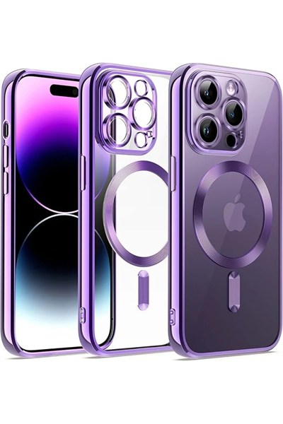 Mey İthalat®  iPhone 14 Pro Kılıf Kross Magneticsafe Kapak - Mor