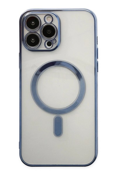 Mey İthalat®  iPhone 14 Pro Kılıf Magneticsafe Lazer Silikon - Sierra Blue