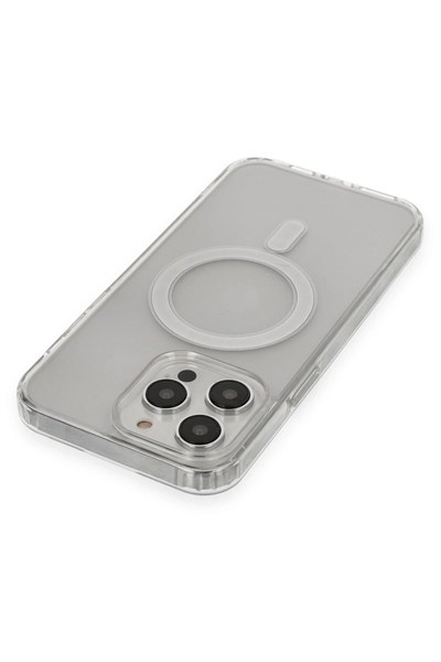 Mey İthalat®  iPhone 14 Pro Kılıf Matte Şeffaf Magneticsafe - Şeffaf