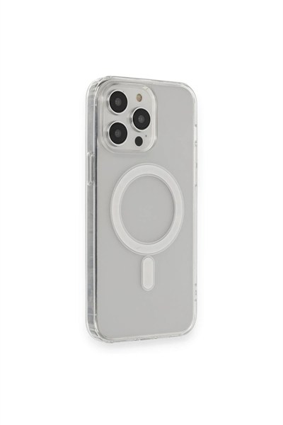 Mey İthalat®  iPhone 14 Pro Kılıf Matte Şeffaf Magneticsafe - Şeffaf