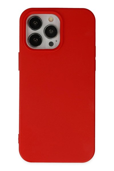 Mey İthalat®  iPhone 14 Pro Kılıf Nano içi Kadife Silikon - Kırmızı