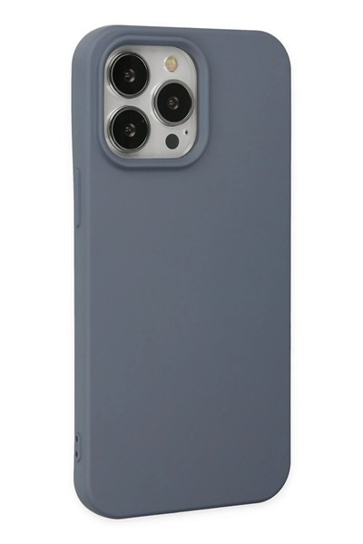 Mey İthalat®  iPhone 14 Pro Kılıf Nano içi Kadife Silikon - Gri