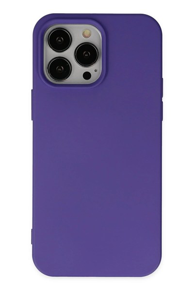Mey İthalat®  iPhone 14 Pro Kılıf Nano içi Kadife Silikon - Mor