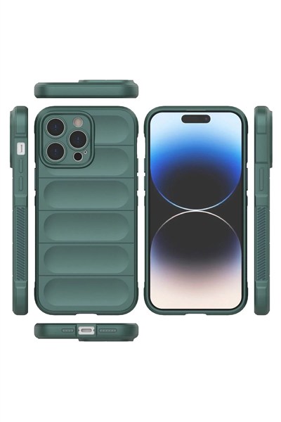 Mey İthalat®  iPhone 14 Pro Kılıf Optimum Silikon - Koyu Yeşil