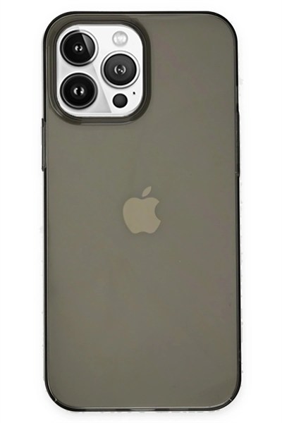 Mey İthalat®  iPhone 14 Pro Kılıf Pc Sert Şeffaf Kapak - Siyah