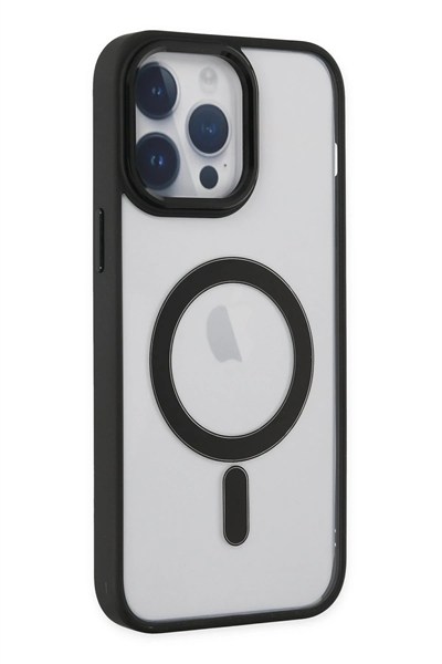 Mey İthalat®  iPhone 14 Pro Kılıf Room Magneticsafe Silikon - Siyah