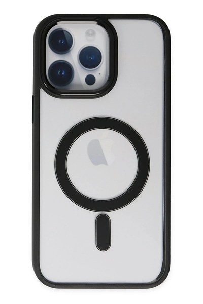 Mey İthalat®  iPhone 14 Pro Kılıf Room Magneticsafe Silikon - Siyah