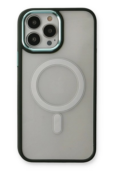 Mey İthalat®  iPhone 14 Pro Kılıf Room Magneticsafe Silikon - Köknar Yeşili