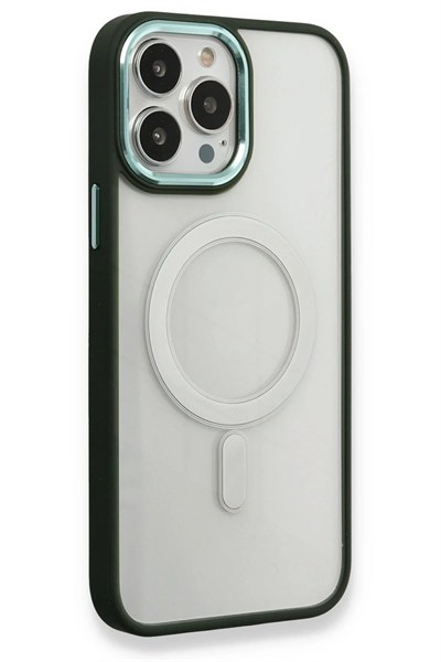 Mey İthalat®  iPhone 14 Pro Kılıf Room Magneticsafe Silikon - Köknar Yeşili
