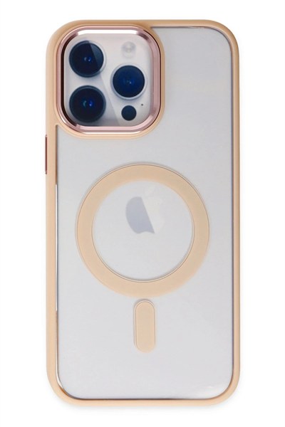 Mey İthalat®  iPhone 14 Pro Kılıf Room Magneticsafe Silikon - Pudra