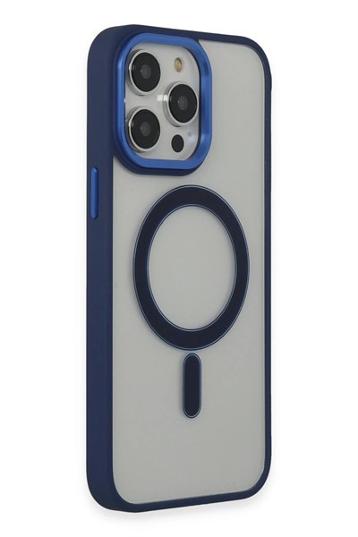 Mey İthalat®  iPhone 14 Pro Kılıf Room Magneticsafe Silikon - Lacivert
