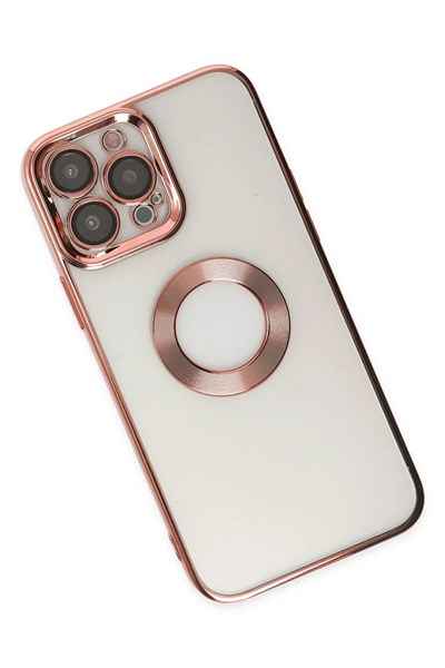 Mey İthalat®  iPhone 14 Pro Kılıf Slot Silikon - Rose Gold