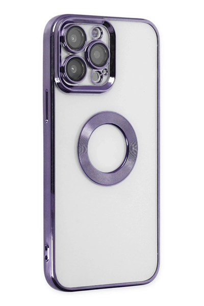 Mey İthalat®  iPhone 14 Pro Kılıf Slot Silikon - Mor