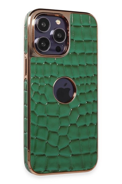 Mey İthalat®  iPhone 14 Pro Kılıf Snake Kapak - Koyu Yeşil