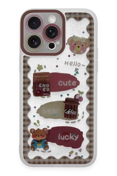 Mey İthalat®  iPhone 14 Pro Kılıf Sweet Desenli Silikon Kapak - Şeffaf