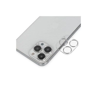 Mey İthalat®  iPhone 14 Pro Max Band Metal Kamera Lens - Gümüş