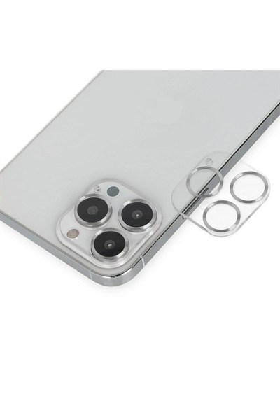 Mey İthalat®  iPhone 14 Pro Max Band Metal Kamera Lens - Gümüş