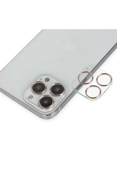 Mey İthalat®  iPhone 14 Pro Max Band Metal Kamera Lens - Gold