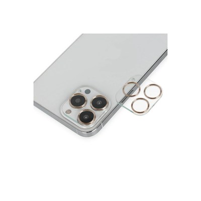 Mey İthalat®  iPhone 14 Pro Max Band Metal Kamera Lens - Gold