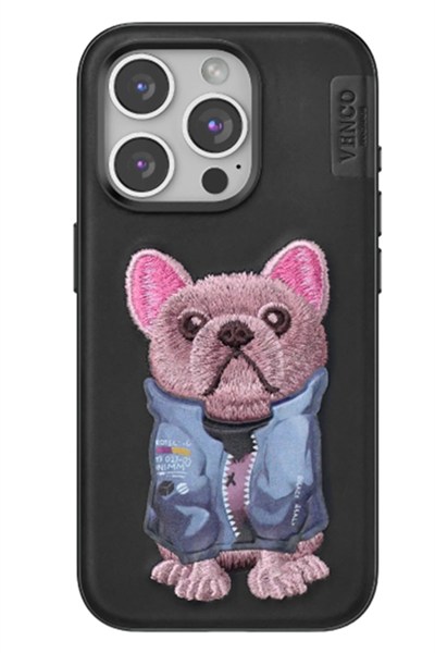 Mey İthalat®  iPhone 14 Pro Max Cute Desenli Kapak - Siyah