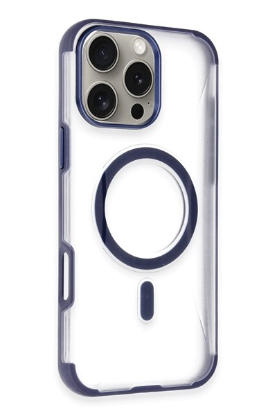 Mey İthalat®  iPhone 14 Pro Max Hilton Magsafe Kapak - Lacivert