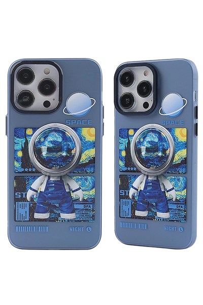 Mey İthalat®  iPhone 14 Pro Max Kılıf  Desenli Kapak -  Mavi - 1