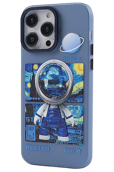 Mey İthalat®  iPhone 14 Pro Max Kılıf  Desenli Kapak -  Mavi - 1