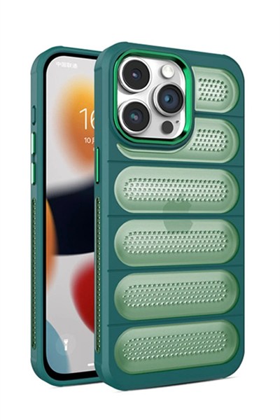 Mey İthalat®  iPhone 14 Pro Max Kılıf Airmax Silikon Kapak - Koyu Yeşil