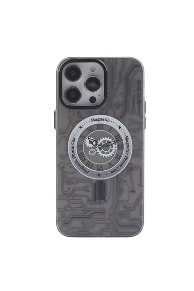 Mey İthalat®  iPhone 14 Pro Max Kılıf Apollo Magneticsafe Desenli Kapak - Apollo Siyah - 1