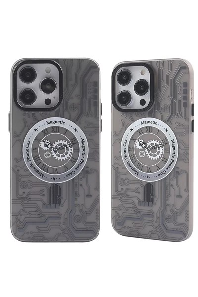 Mey İthalat®  iPhone 14 Pro Max Kılıf Apollo Magneticsafe Desenli Kapak - Apollo Siyah - 1