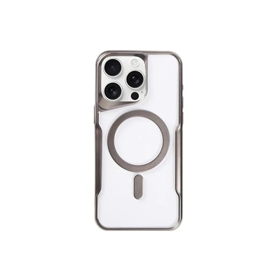 Mey İthalat®  iPhone 14 Pro Max Kılıf Boyi Magsafe Silikon Kapak - Titan Gri