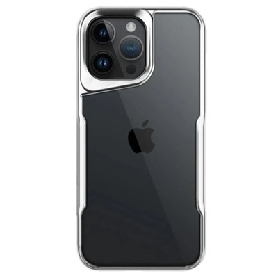 Mey İthalat®  iPhone 14 Pro Max Kılıf Boyi Silikon Kapak - Gümüş