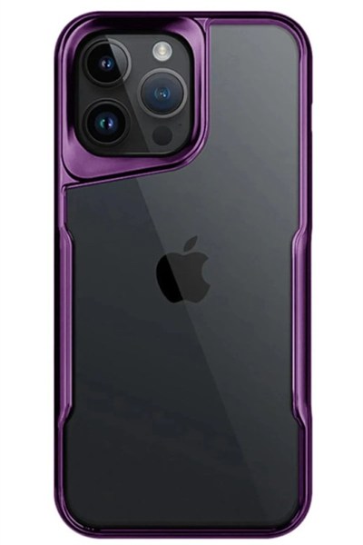 Mey İthalat®  iPhone 14 Pro Max Kılıf Boyi Silikon Kapak - Derin Mor