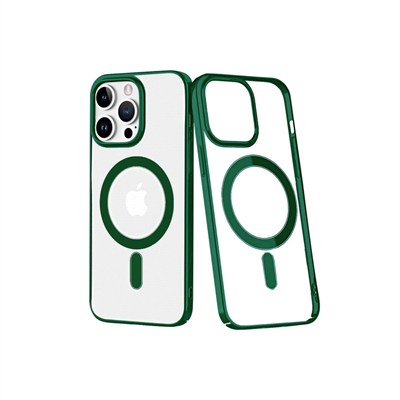 Mey İthalat®  iPhone 14 Pro Max Kılıf Element Magneticsafe Sert Kapak - Köknar Yeşili