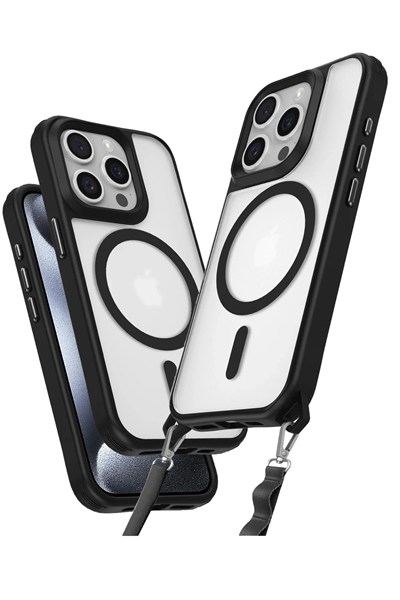 Mey İthalat®  iPhone 14 Pro Max Kılıf Enka Magsafe Silikon Kılıf - Siyah