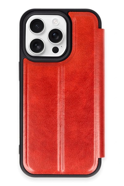 Mey İthalat®  iPhone 14 Pro Max Kılıf Flip Cover - Kırmızı