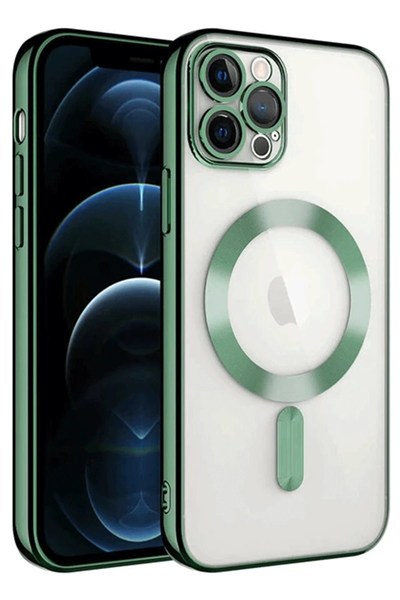 Mey İthalat®  iPhone 14 Pro Max Kılıf Kross Magneticsafe Kapak - Koyu Yeşil